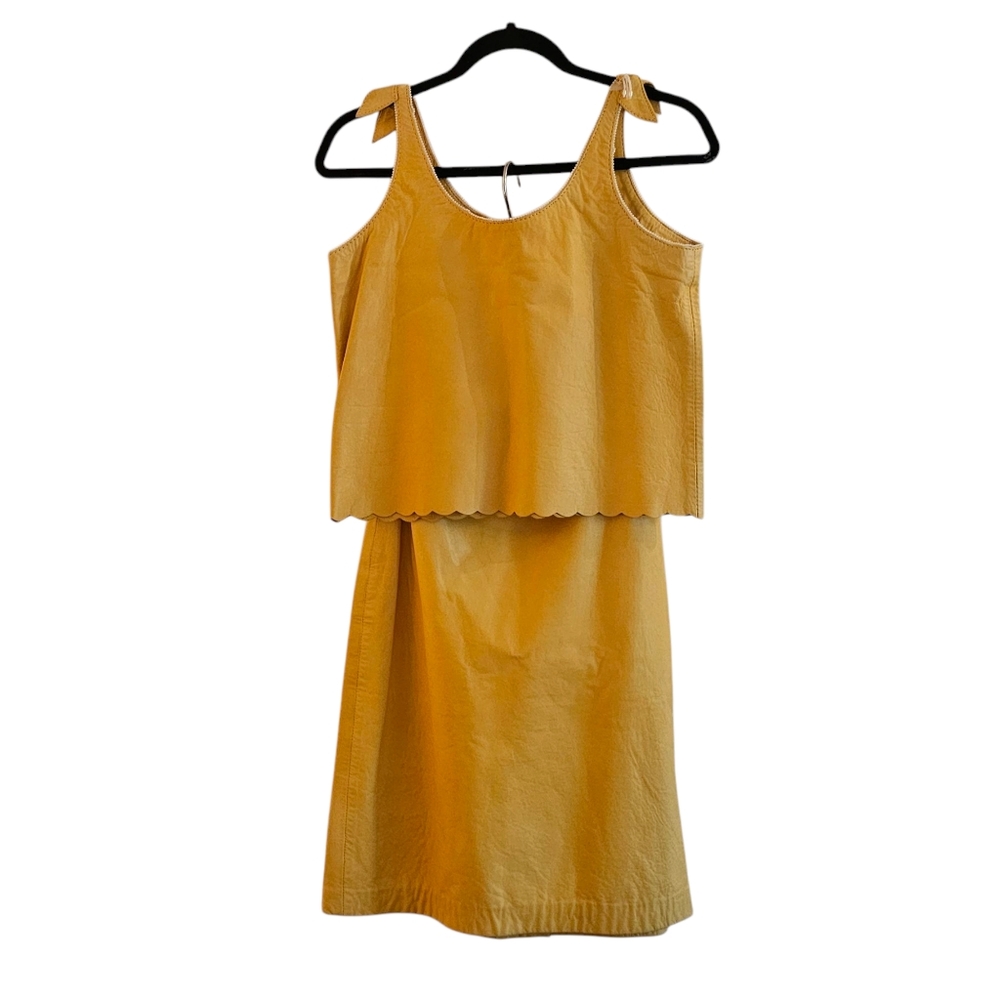True Vintage 1970s Di Fiori Italian Leather 2 Piece Blouse & Skirt Set Size XS